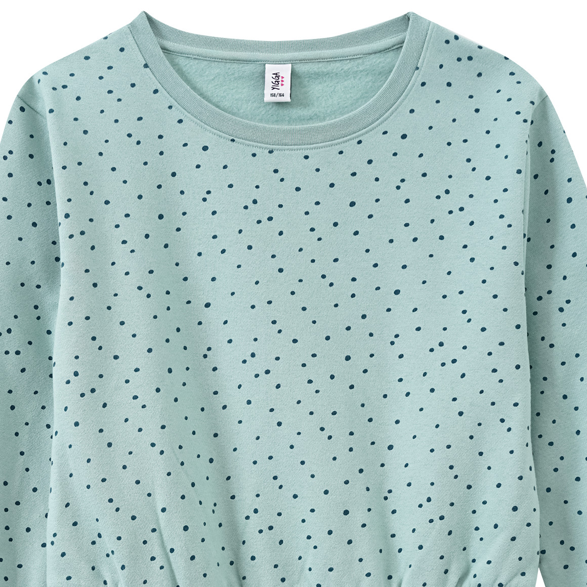 Yigga Mädchen Sweatkleid mit Punkte-Allover schilfgrün