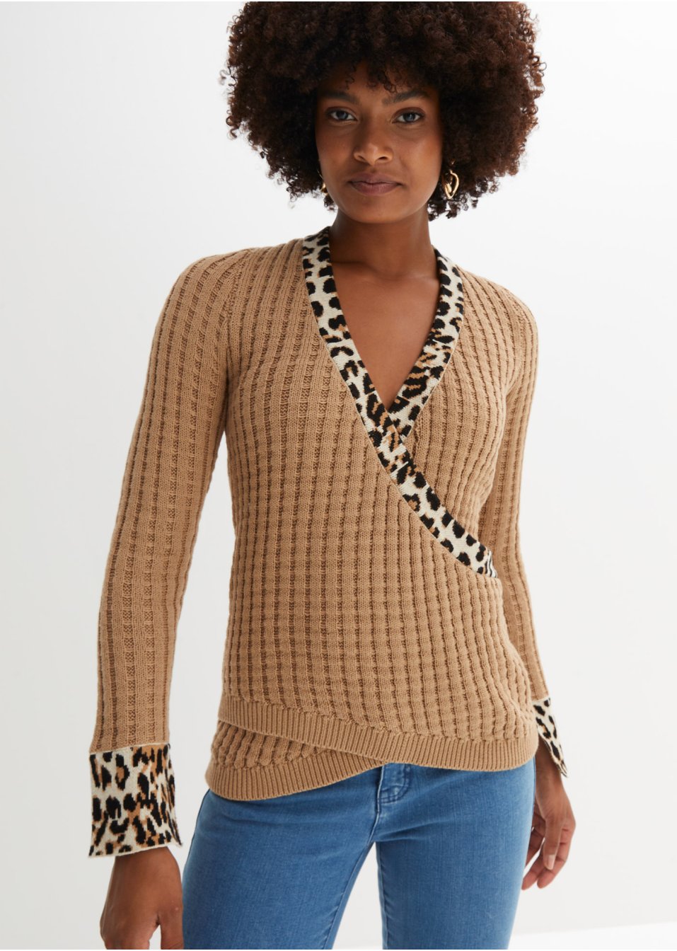 Pull style portefeuille, léopard