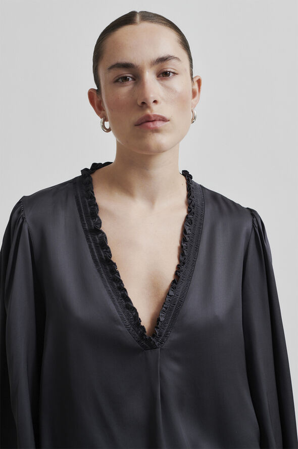 Second Female Bardi V-Neck Blouse Volcanic ash
