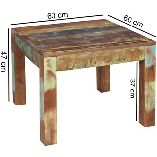Couchtisch 60 x 60 cm Mango massiv