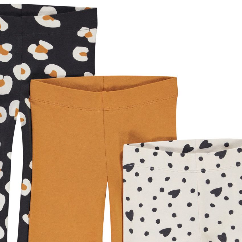 Lot de 3 caleçons en jersey imprimé fantaisie pour fille - Ecru