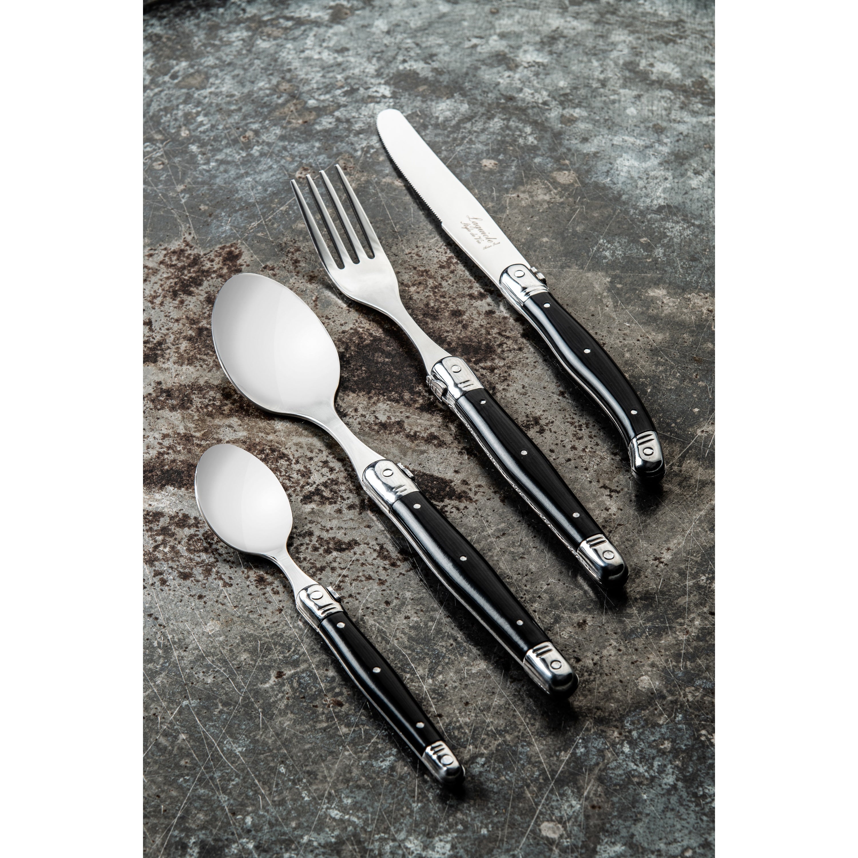 Laguiole Style de Vie Premium Line bestekset 6-personen zwart