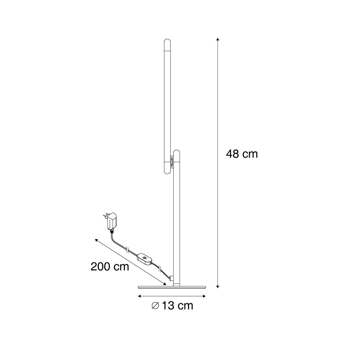 Design tafellamp zwart incl. LED 3-staps dimbaar - Gate