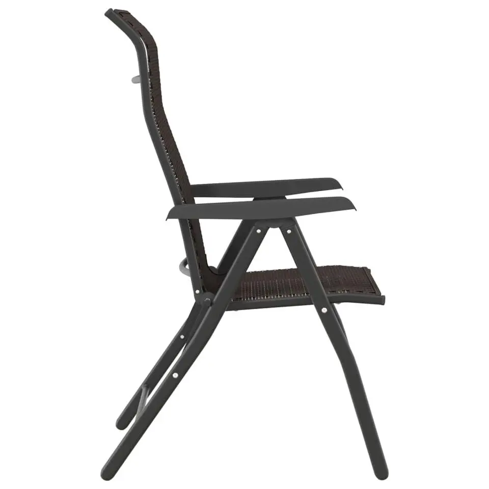 vidaXL - Tuinstoelen - Inklapbaar - Zwarte koffiekleur - Poly rattan - 2 stuks