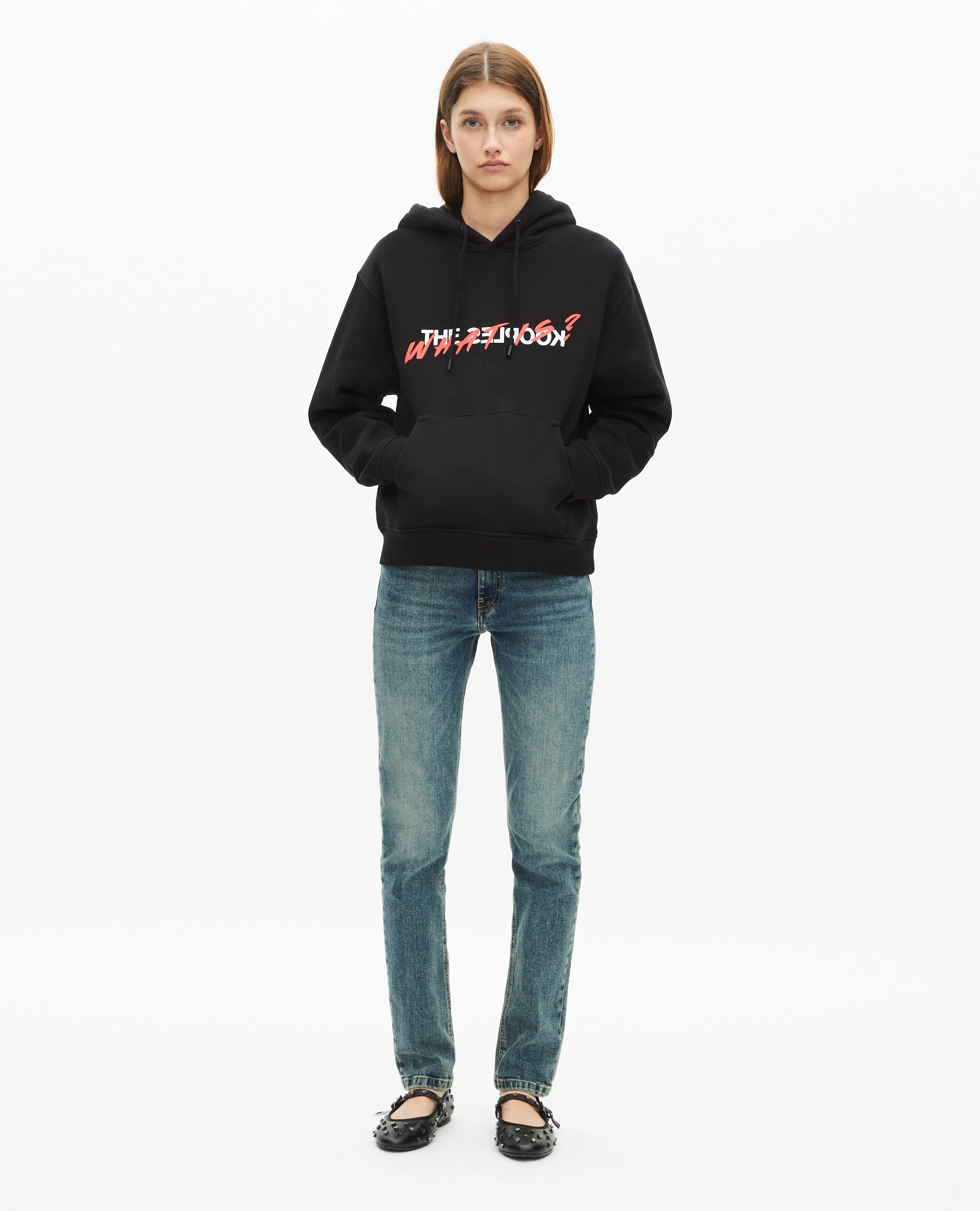 Sweatshirt à capuche What is noir