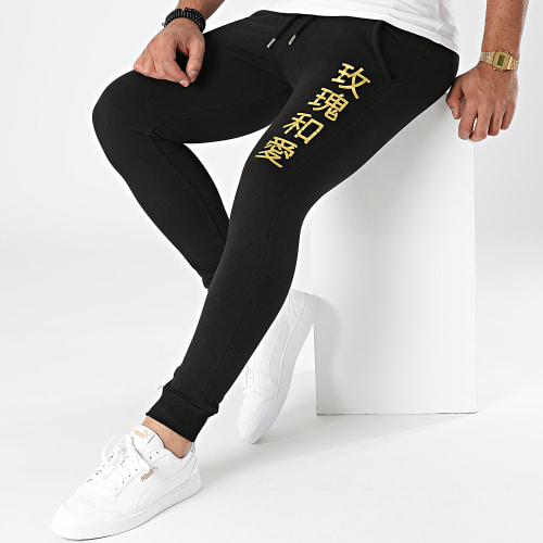 Pantalon Jogging Kanjis Noir Doré