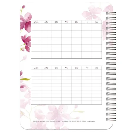 FLVG Lehrerinnenkalender Kirschblüte rot, A5, 2024/2025