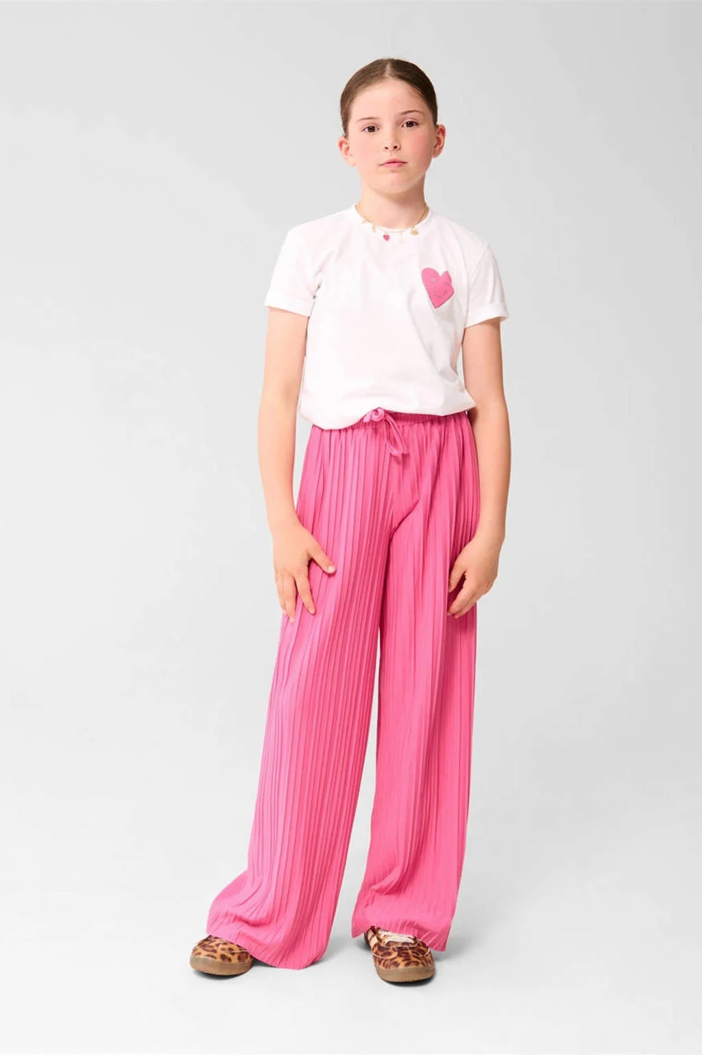 Shoeby wide leg casual broek roze