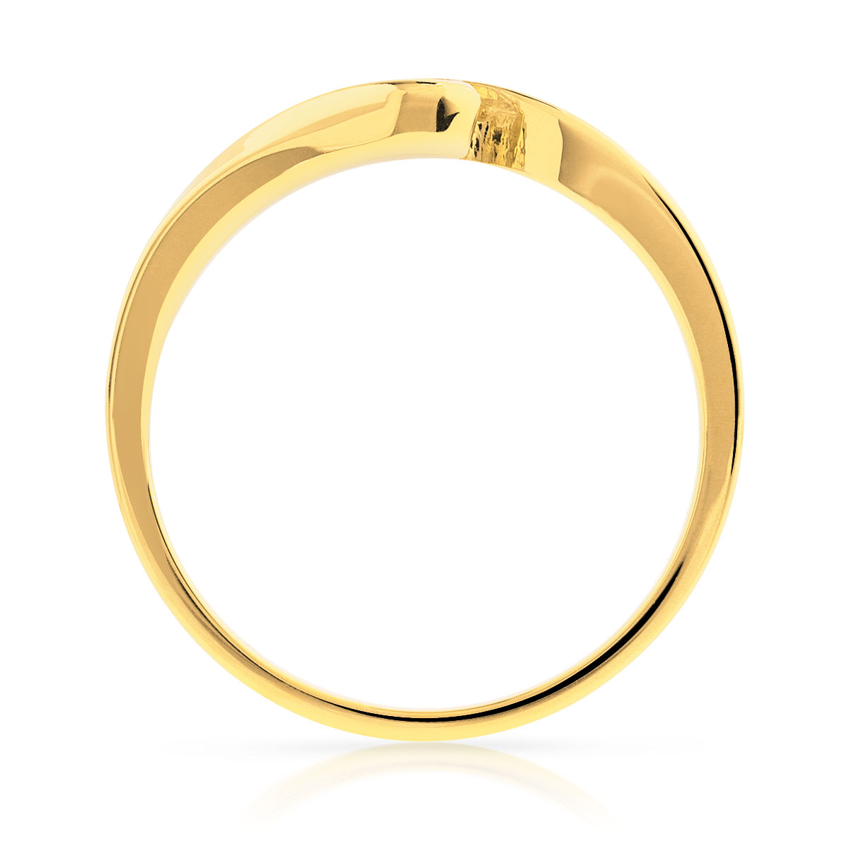 Bague solitaire or 750 jaune diamant 15/100e ct