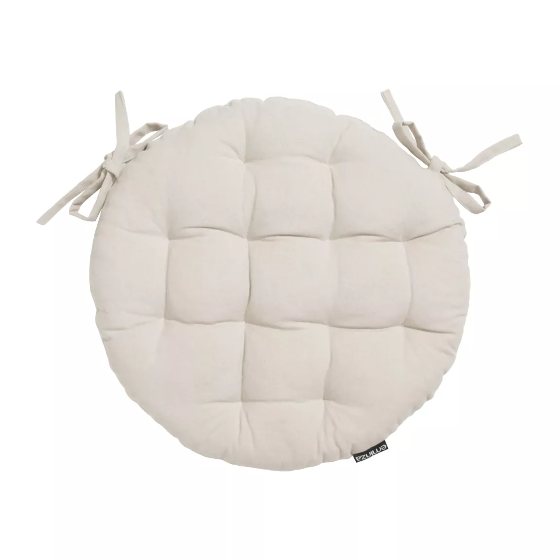 Coussin de chaise rond coton (40 cm) Pixel Beige