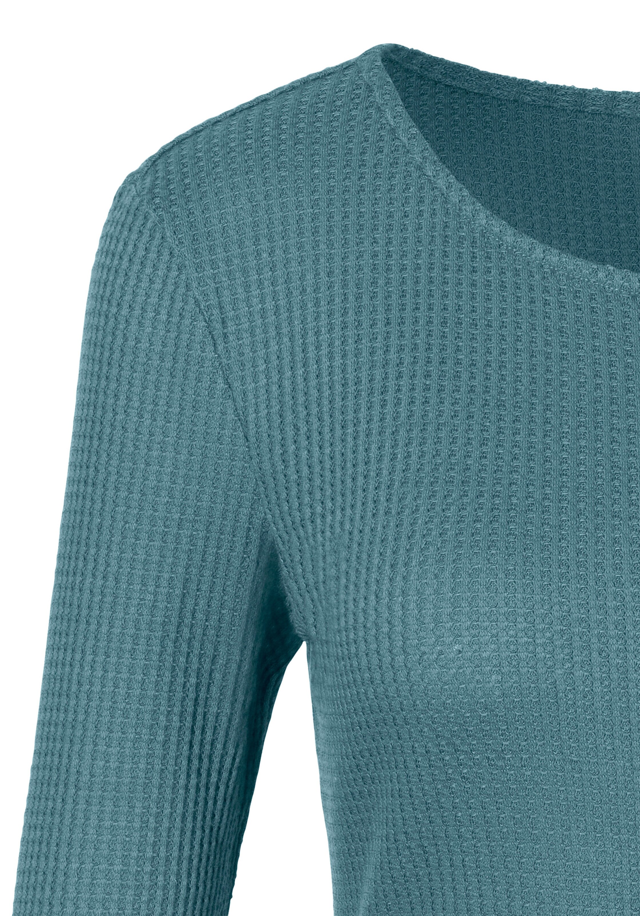 LASCANA Langarmshirt in anthrazit, petrol