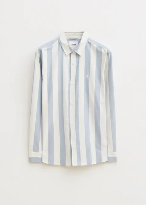 Gestreept overhemd oxford blauw (BLW)