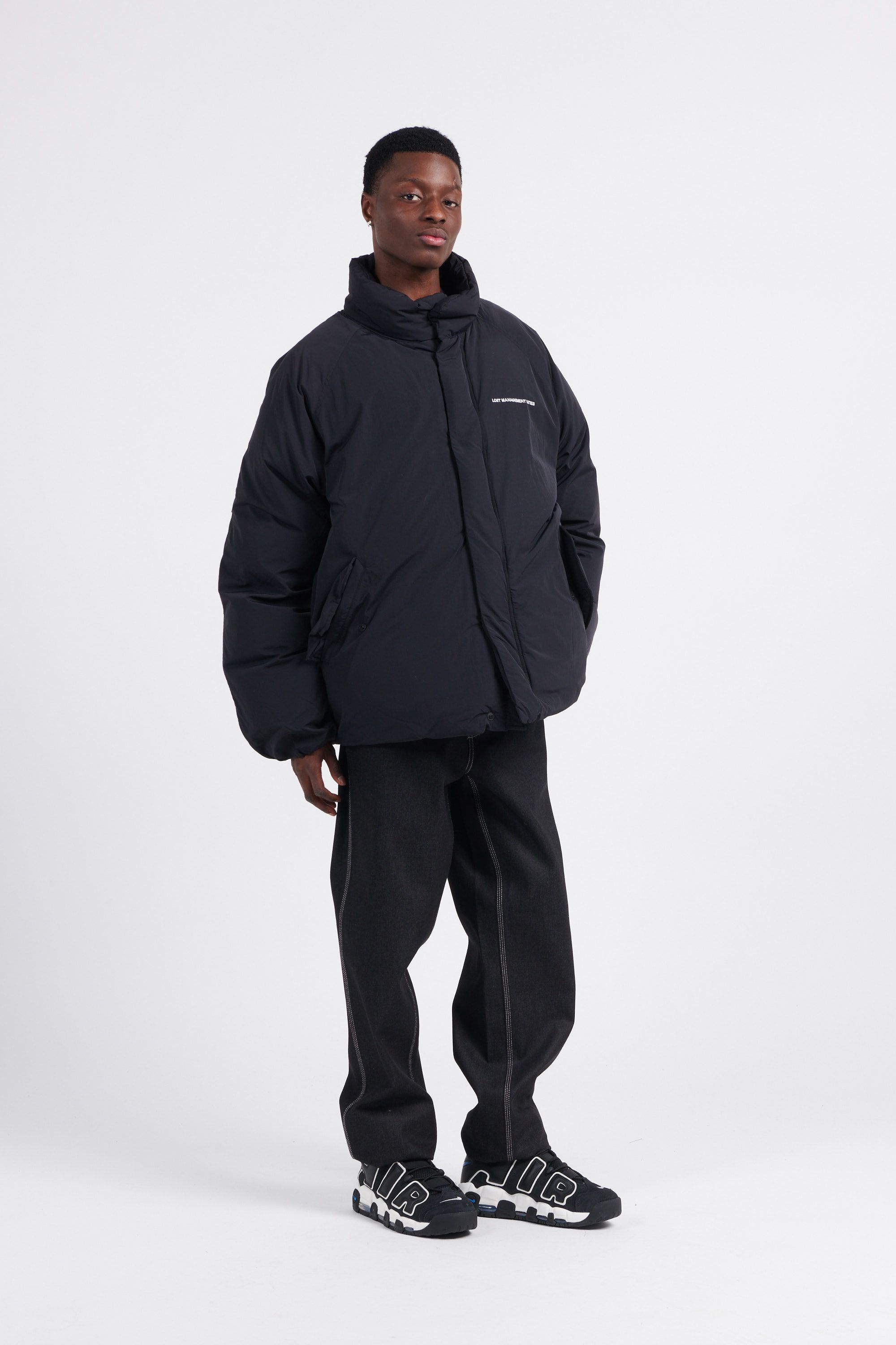 LOST MANAGEMENT CITIES Doudoune CROPPED MILITARY M-65 DOWN PARKA Noir