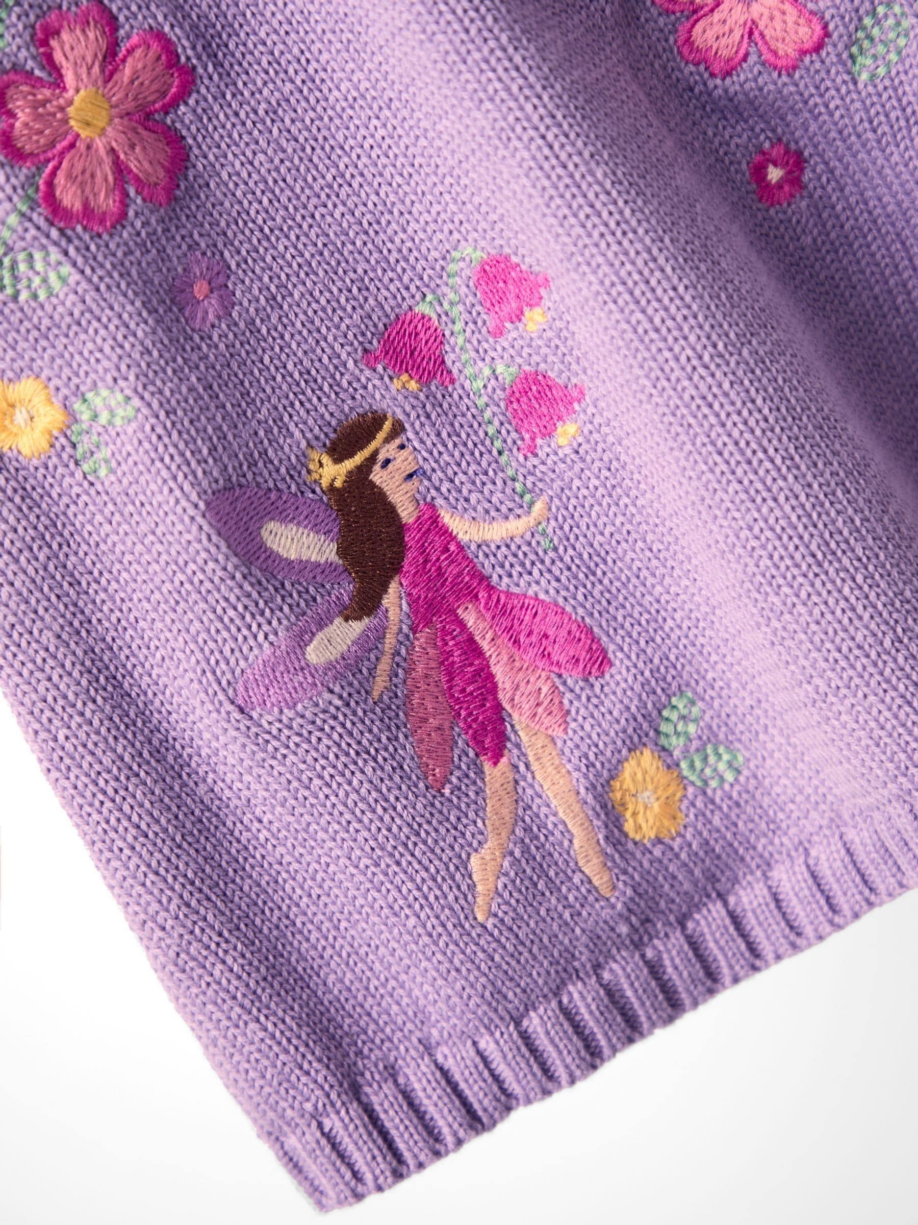 JoJo Maman Bébé Embroidered Frill Knitted Dress