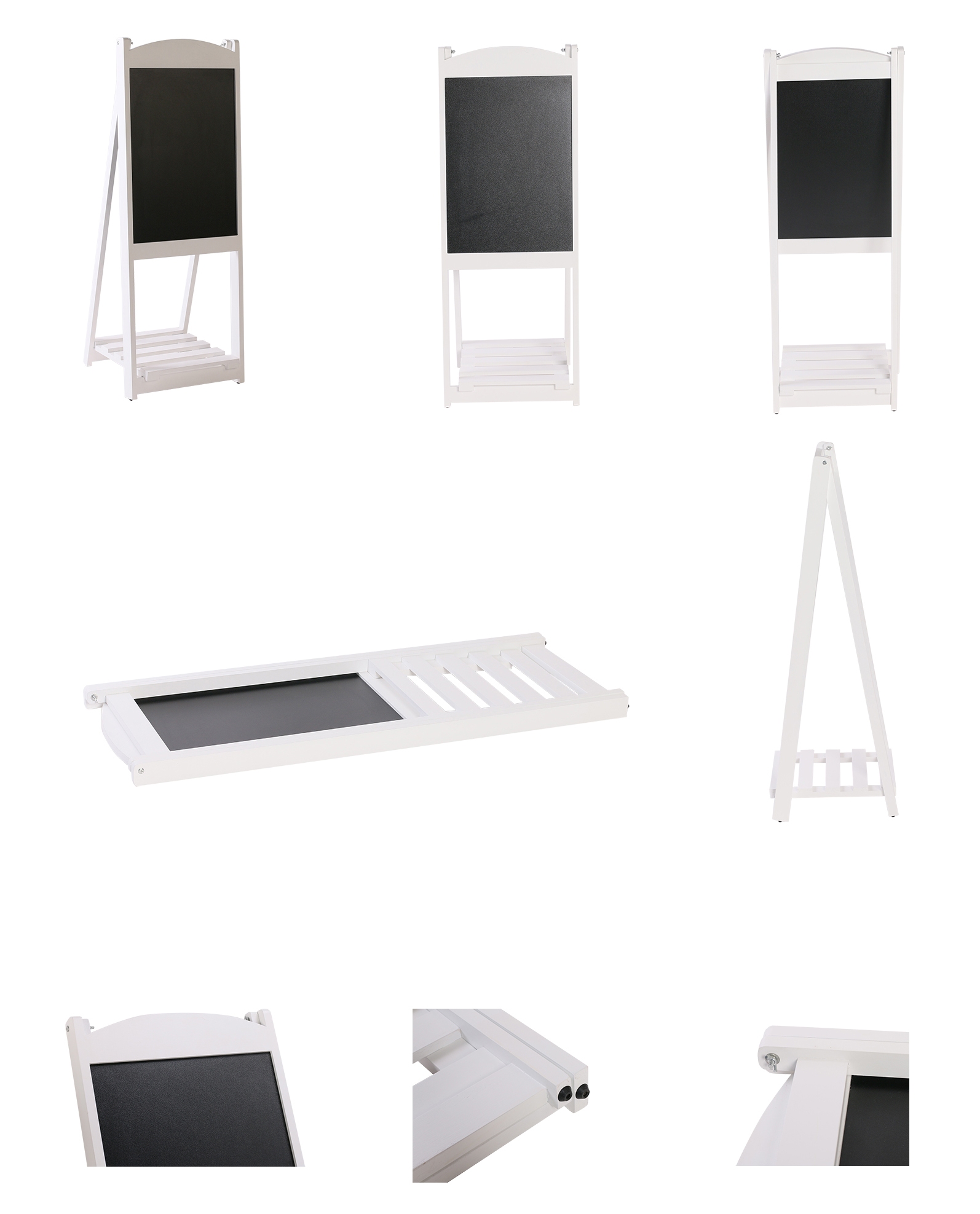 Kundenstopper Kreidetafel mit Ablage 110 x 41 cm weiss
