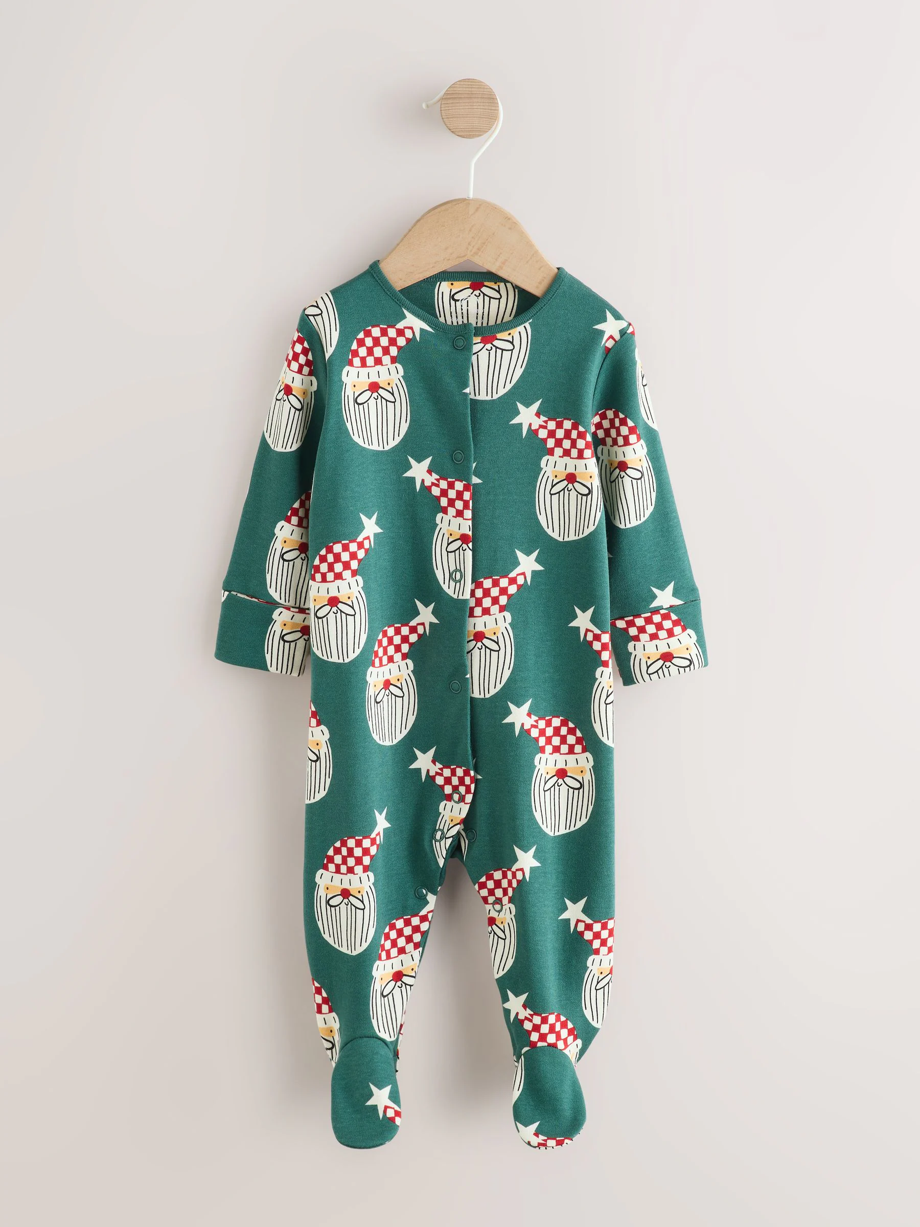 Groen - Santa Matching Family Kerstmis Pyjama (0mnd-3jaar)