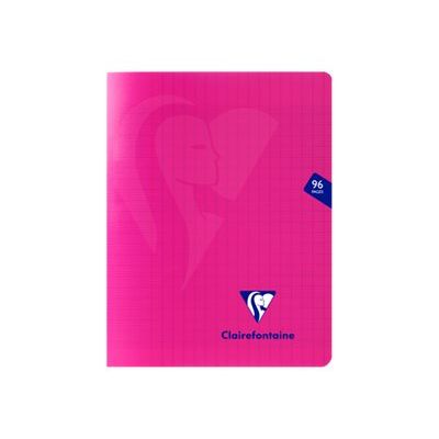 Clairefontaine Mimesys - Cahier polypro 17 x 22 cm - 48 pages - grands carreaux (Seyes) - rose