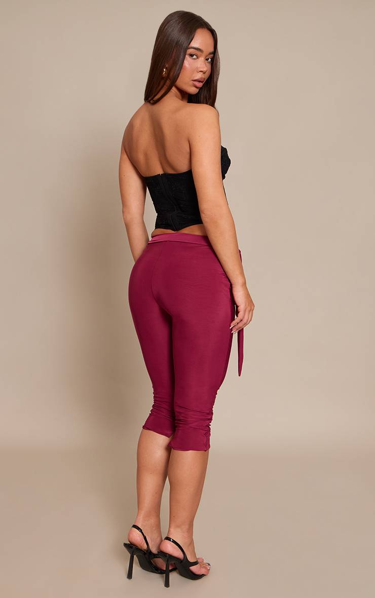 Prune Legging Capri À Taille Enveloppante Double Épaisseur
