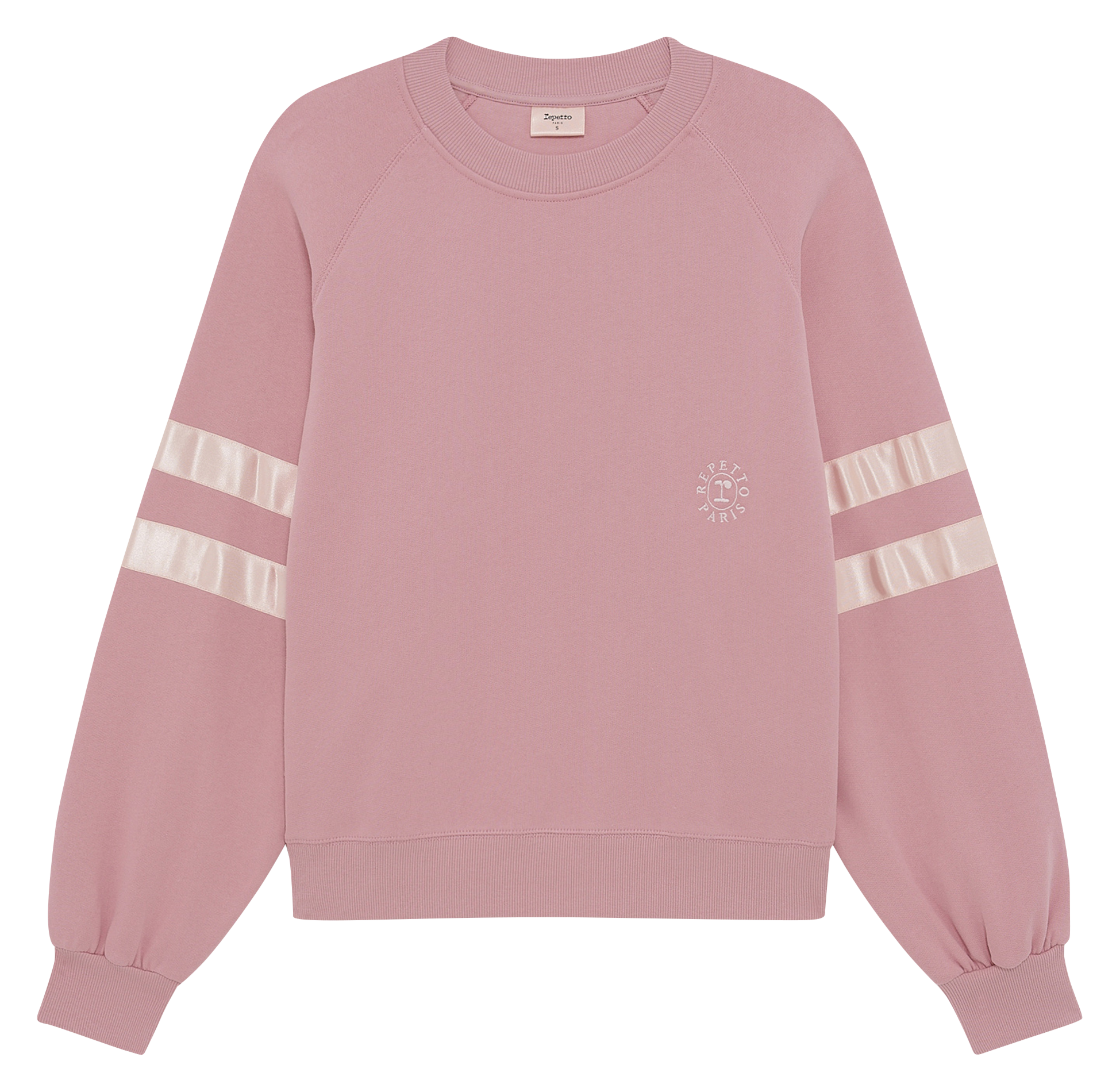 Sweatshirt col zippé en coton mélangé | Rose