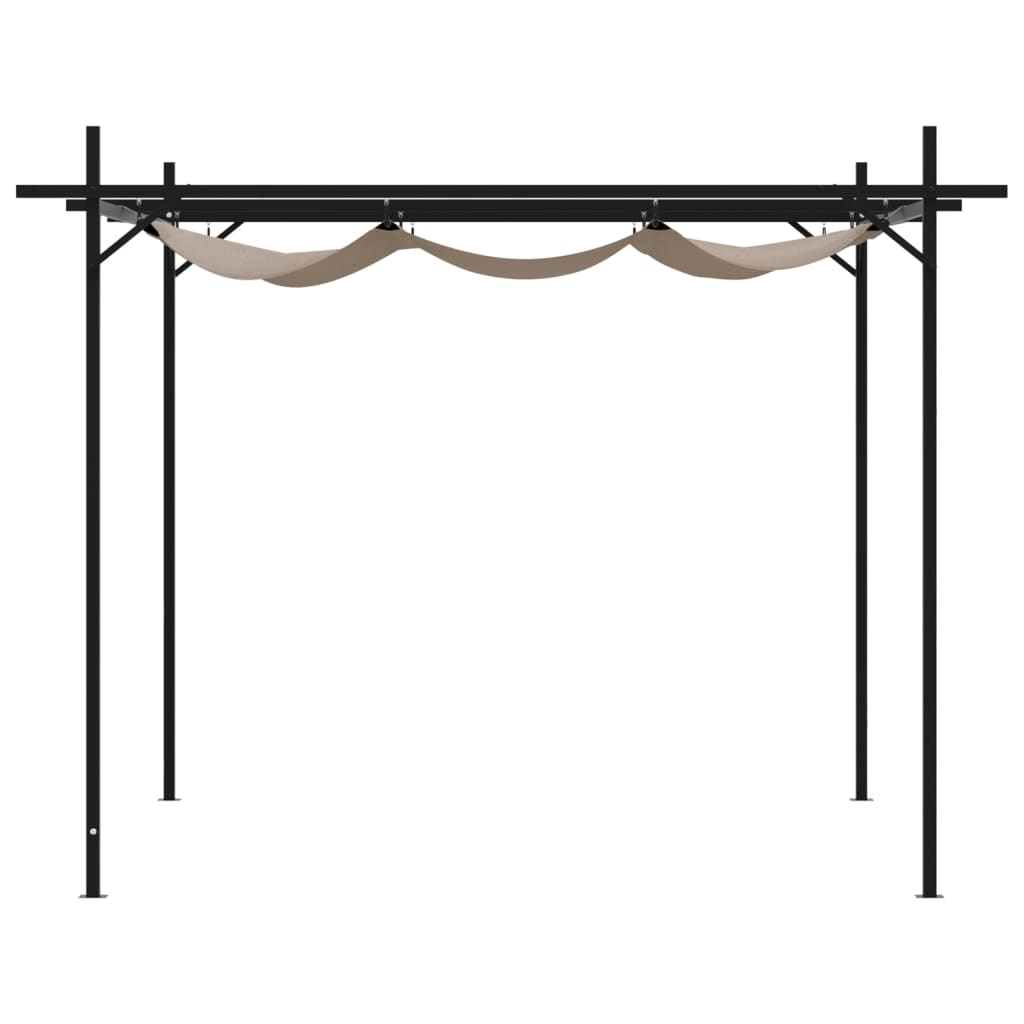 Pergola avec toit rétractable taupe 295x292x230 cm