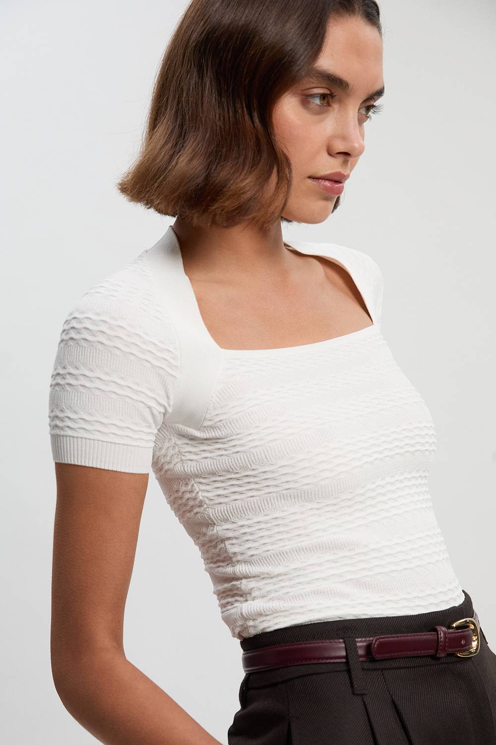 KarenMillen Haut en Maille à Détails Point Ajouré