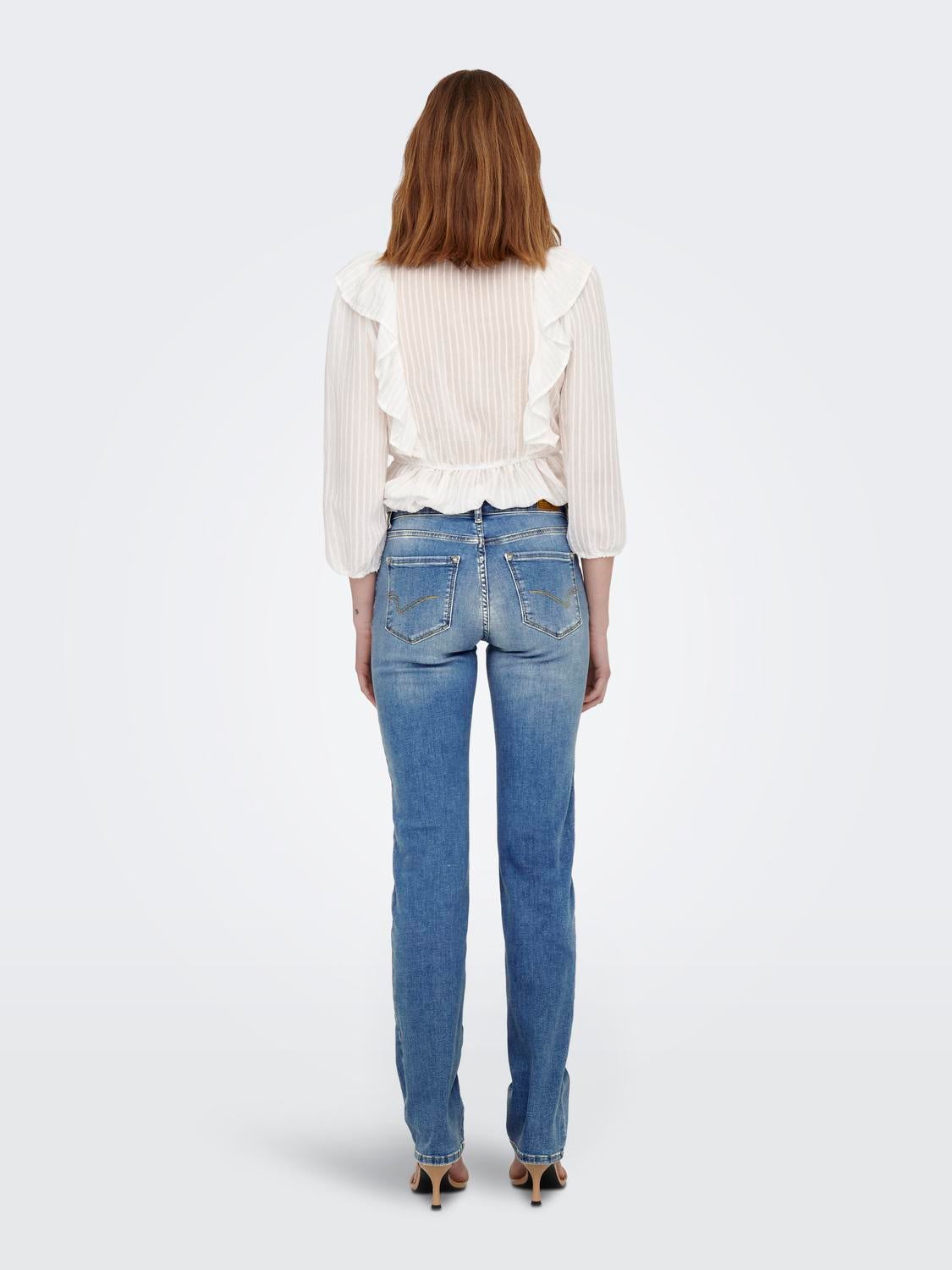 ONLALICIA Mittlere Taille Gerade geschnitten Jeans Medium Blue Denim
