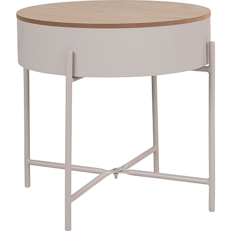Ankara hjørnebord med opbevaring - beige/træ