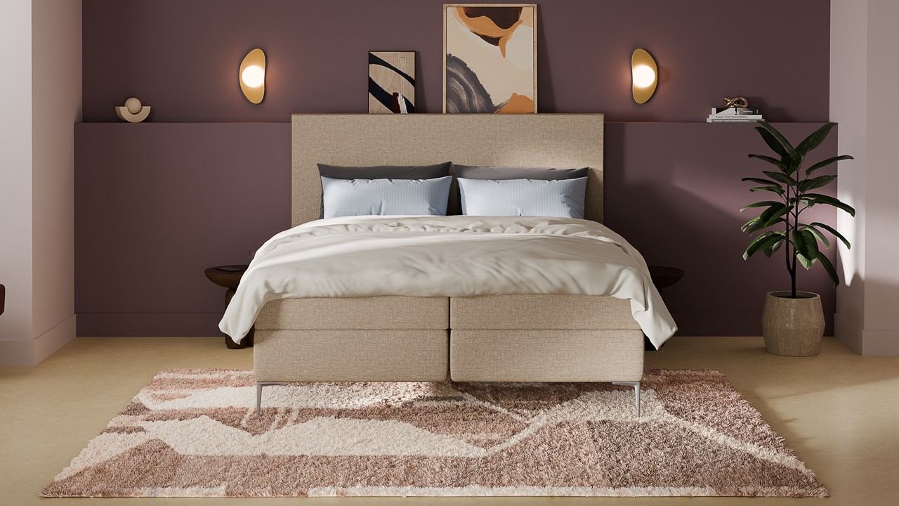 Boxspring Emerald - Linen touch beige