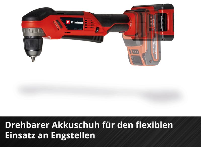 Einhell Bohrmaschine TE-AD 18 Li – Solo Akku-Winkelbohrmaschine mit 10 mm Schnellwechselfutter