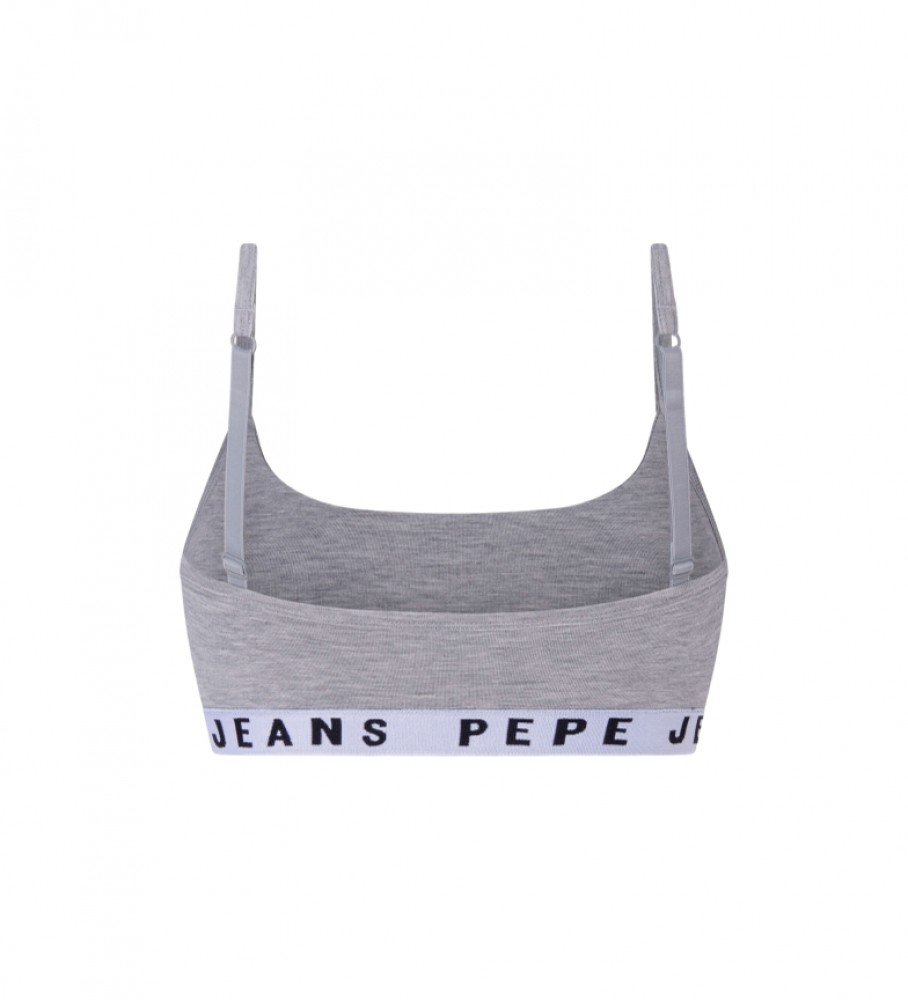 Sutiã Pepe Jeans Bralette Logo Cinzento