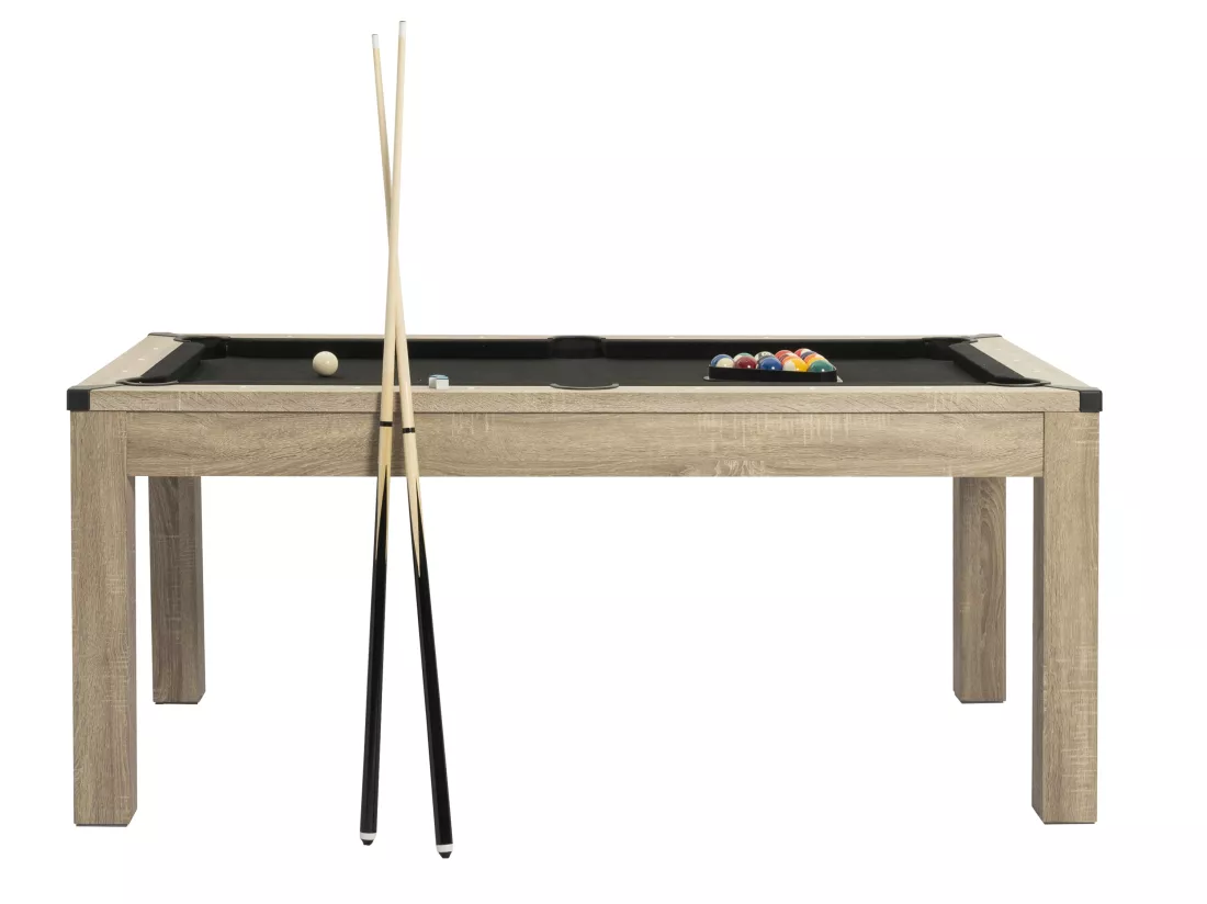 Table transformable Billard & Ping-pong - Coloris naturel clair - L182 x l102 x H80 cm - HENK