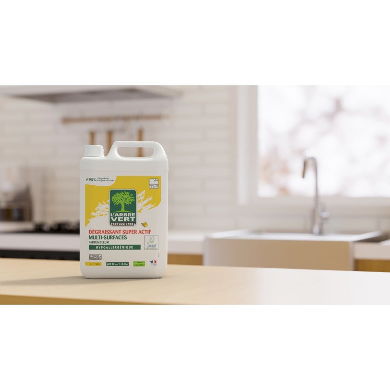 Dégraissant super actif multi-surfaces L'Arbre Vert professionnel - Bidon 5 L
