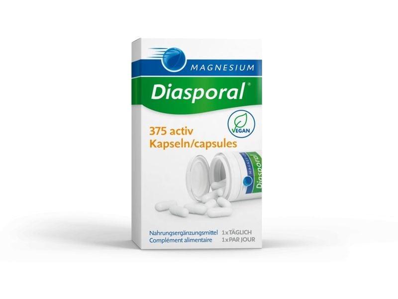 Magnesium Diasporal 375 Activ 50 Kapseln Vegane Nahrungsergänzung mit 375 mg Magnesium