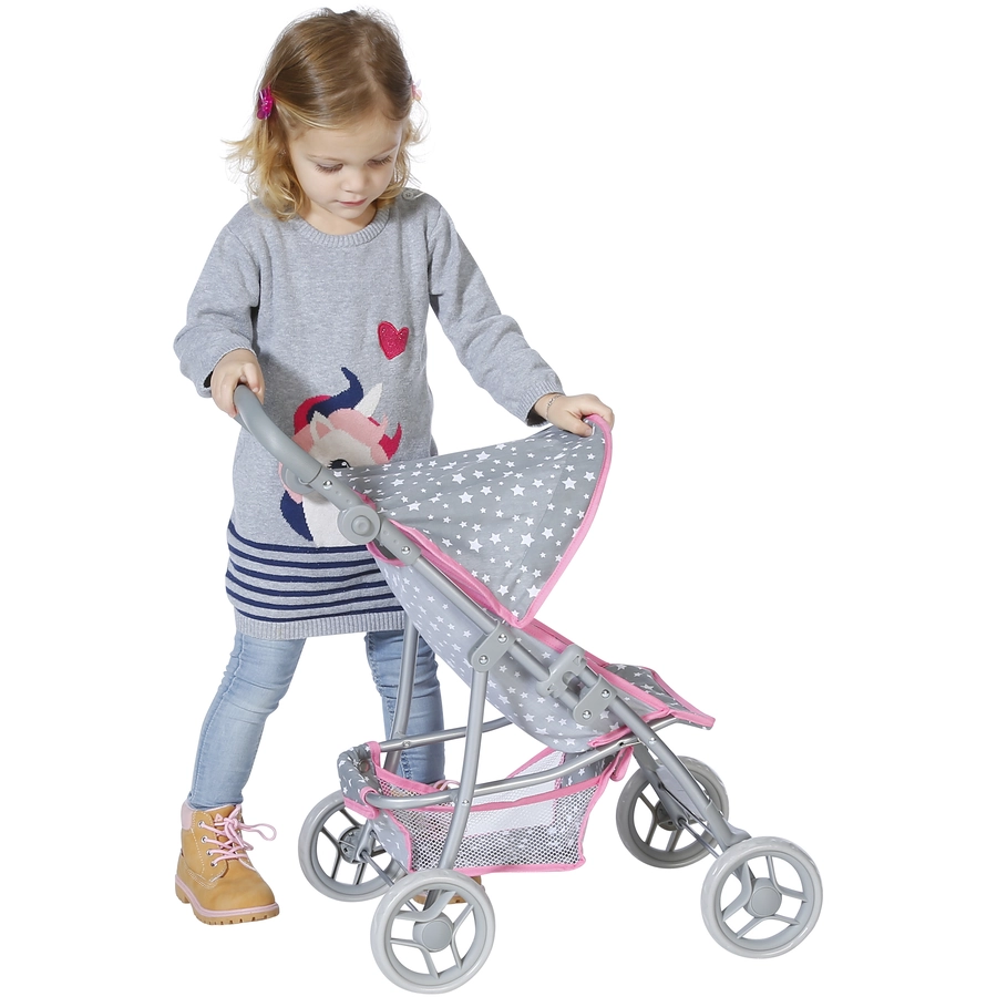 knorr toys® Puppenbuggy Liba - Star grey grau