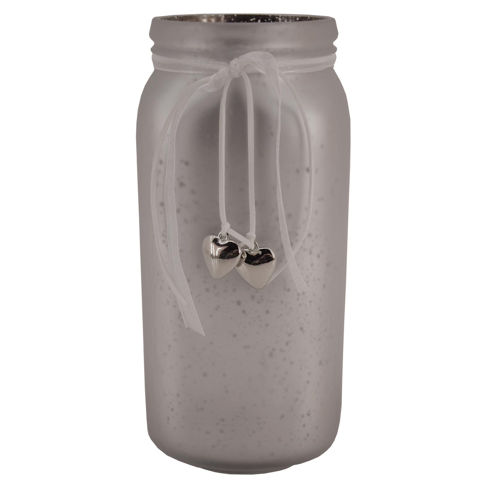 Windlicht - silber - Glas - 24 cm hoch