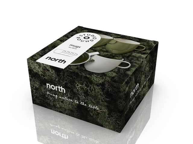 Studio Round North Krus 33 cl 4 stk. Moss mix