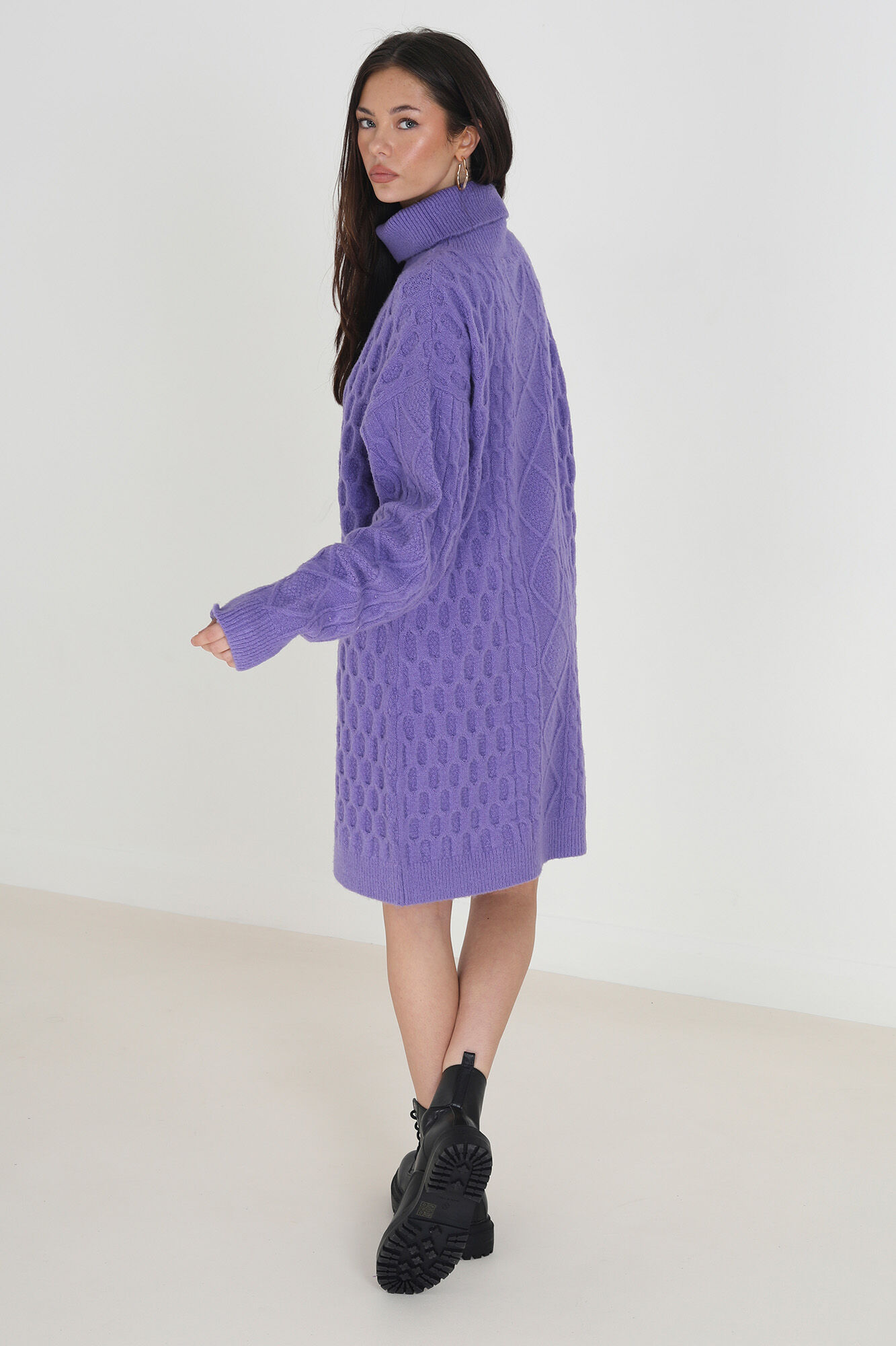 Vestido de malha trançada