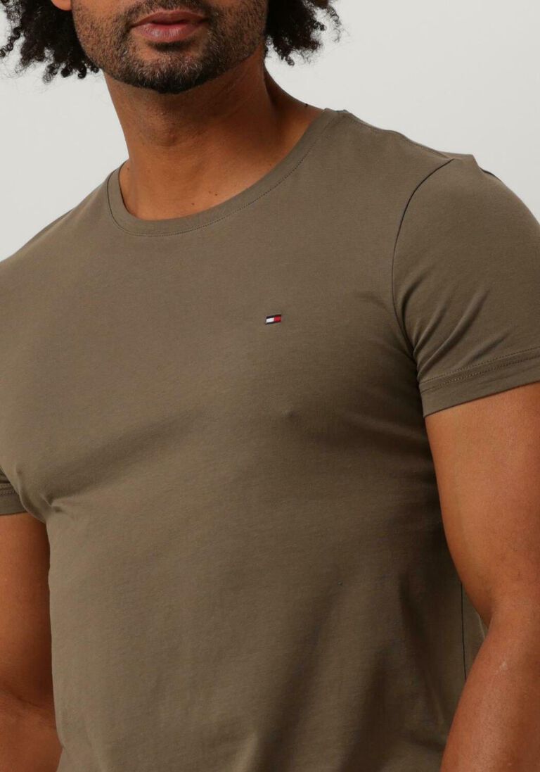 TOMMY HILFIGER donkergroene tommy hilfiger t-shirt stretch extra slim fit tee