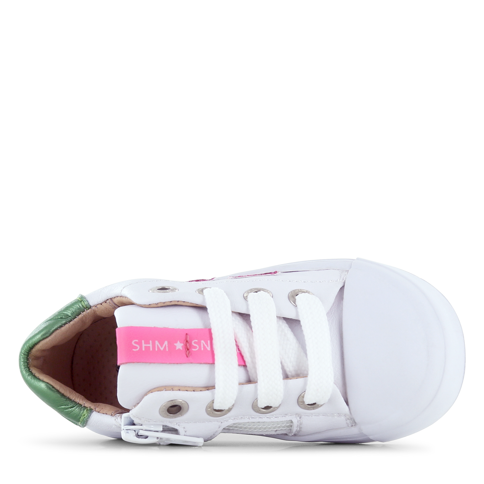 Shoesme weißer Sneaker mit rosa Streifen