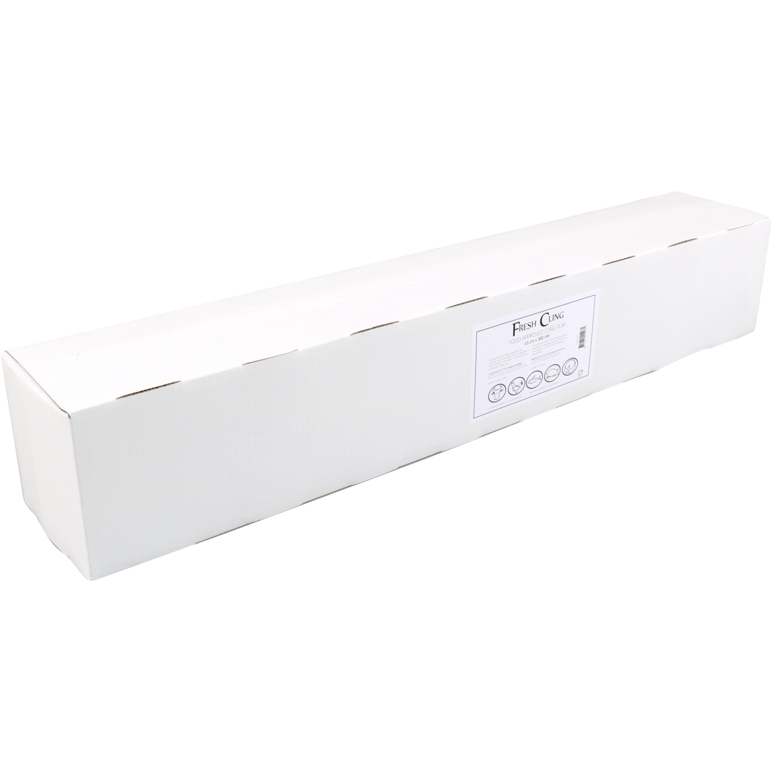 Folie, rekfolie ongeperforeerd, zelfklevend, op rol/dispenserdoos, PVC, 45cm, 300m, transparant