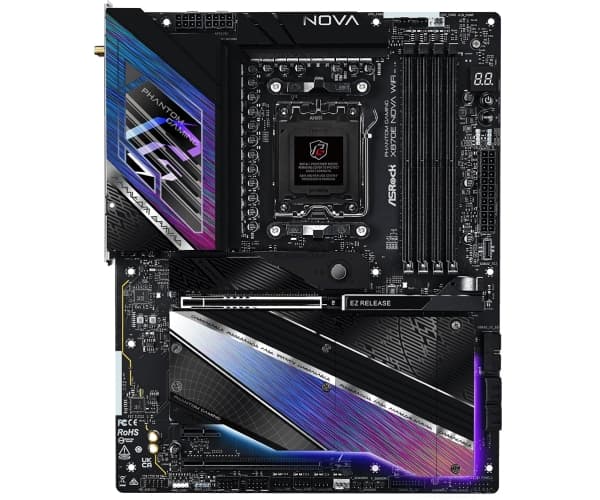 ASRock Phantom Gaming X870E NOVA WiFi - Hovedkort - ATX - Socket AM5 - AMD X870E Chipset - USB4, USB 3.2 Gen 1, USB 3.2 Gen 2, USB-C 3.2 Gen 2x2 - 5