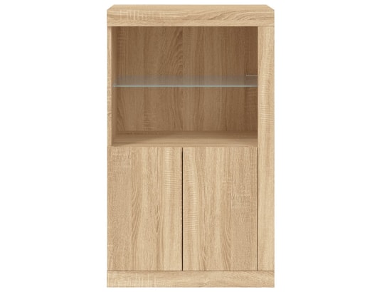 VIDAXL - Armoire de rangement Armoire latérale avec lumières led chêne sonoma