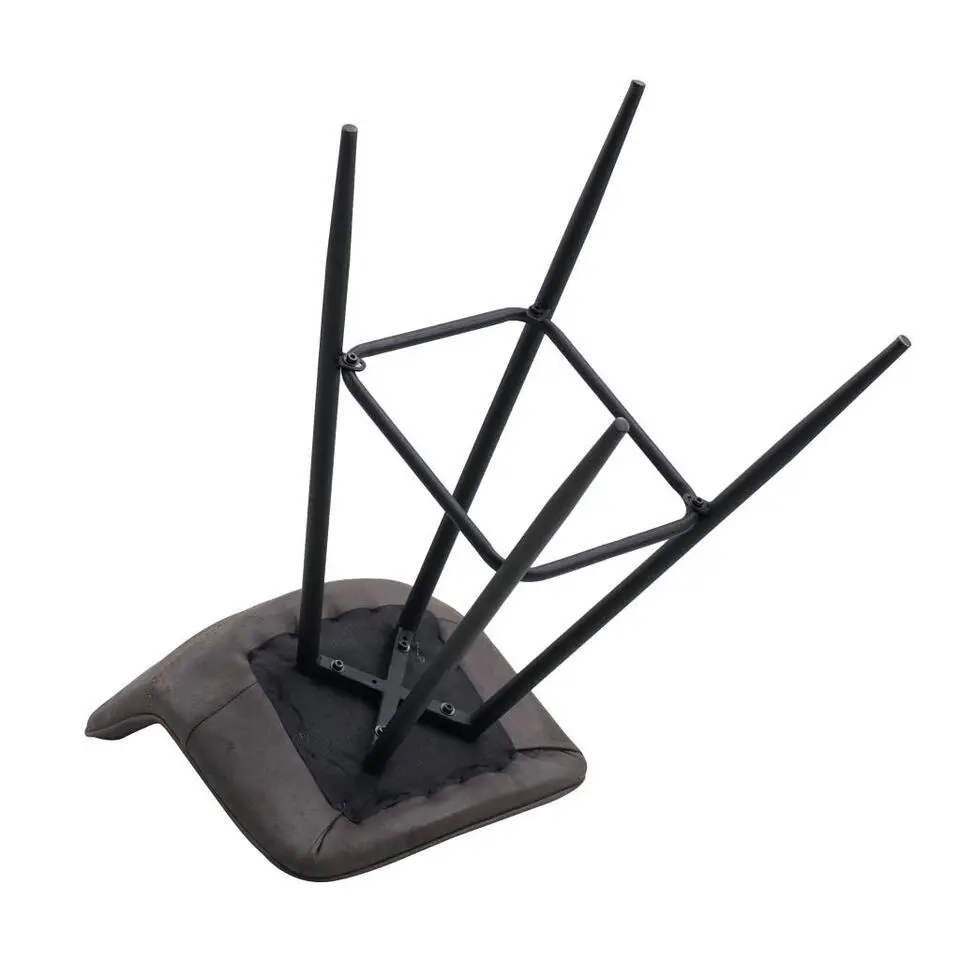 Industriële barkruk Kenton antraciet - Zithoogte 76 cm - Stof - Grijs