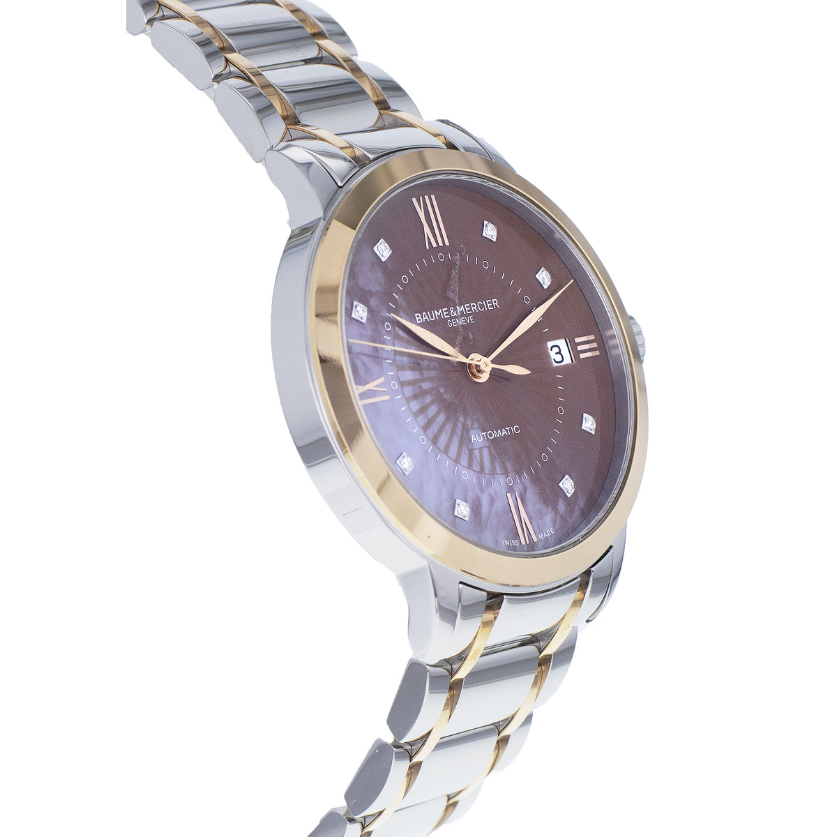 Montre d'occasion BAUME & MERCIER Classima femme automatique bracelet cuir noir