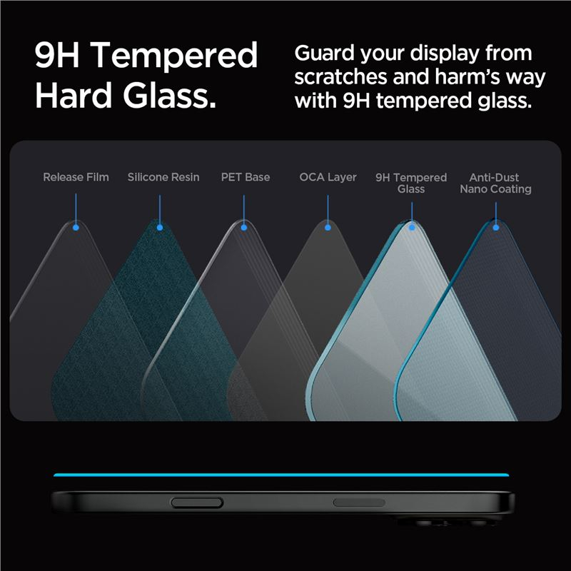 (2er Set) iPhone 16 Pro Max Glas Tr EZ Fit Panzer Glas Case Friendly mit Rahmen   Montagerahmen (AGL07907)