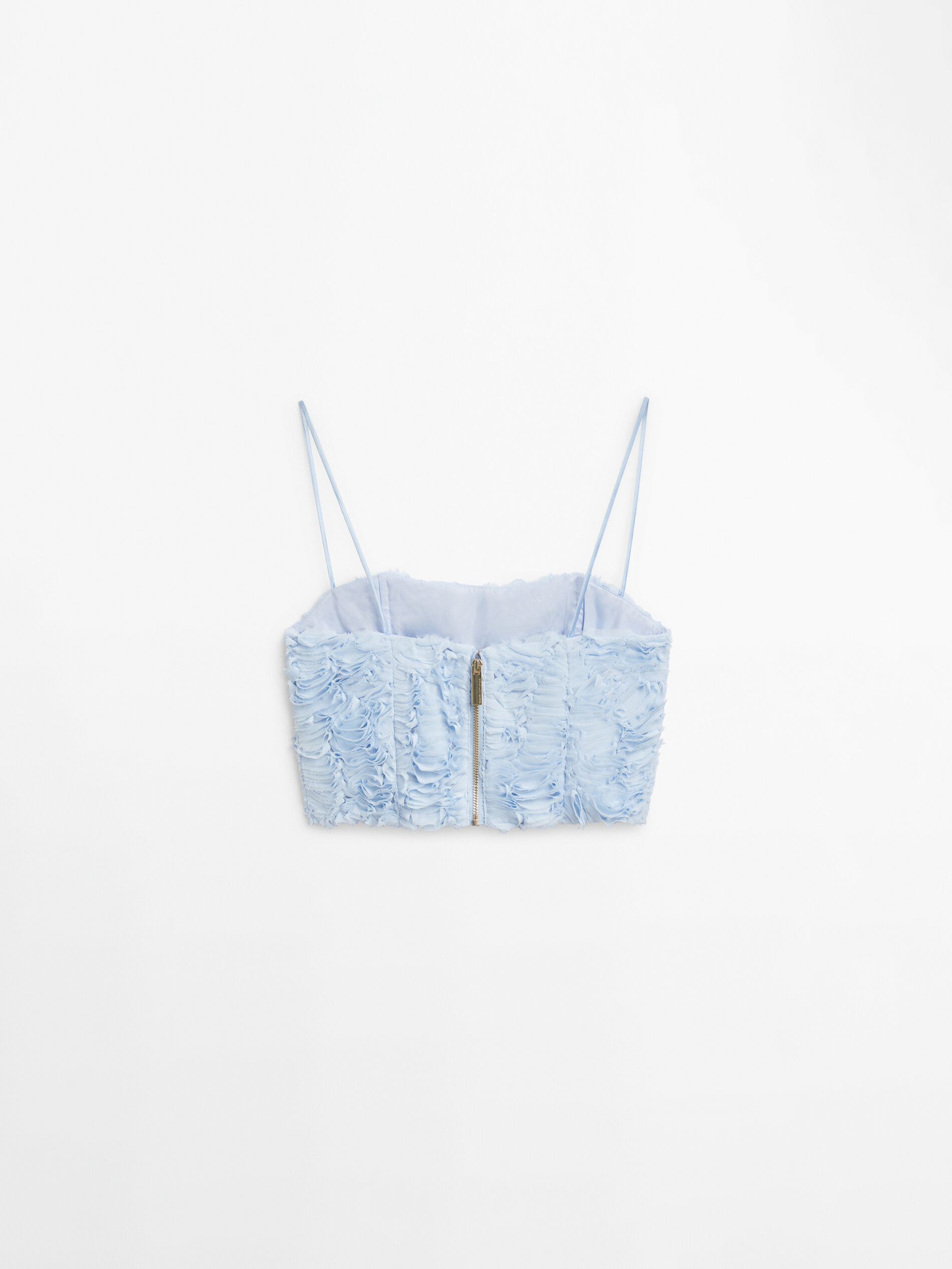 Top cropped com amarração Bucle - Studio - Azul Claro