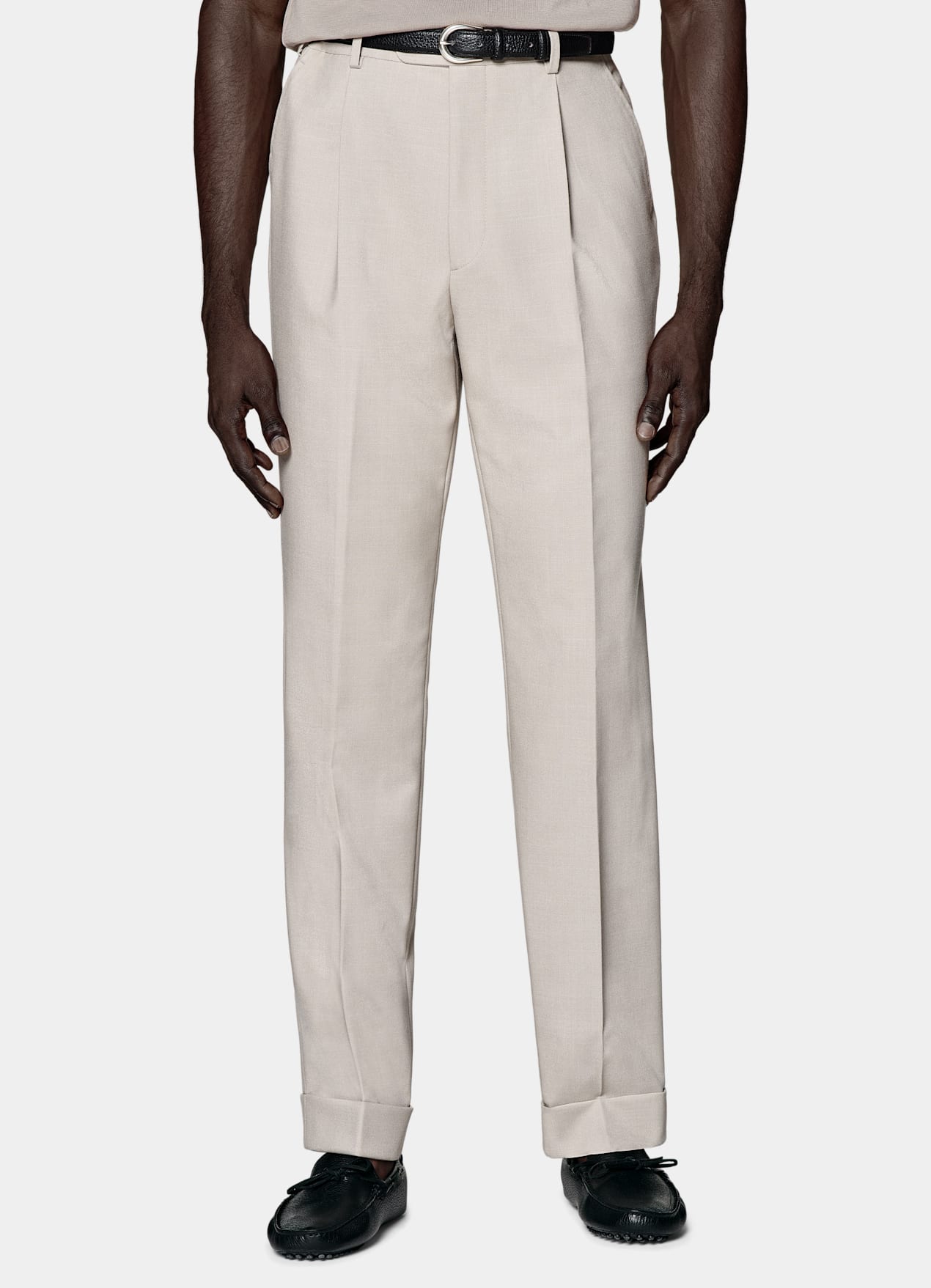 Pantalon Wide Leg Tapered taupe clair