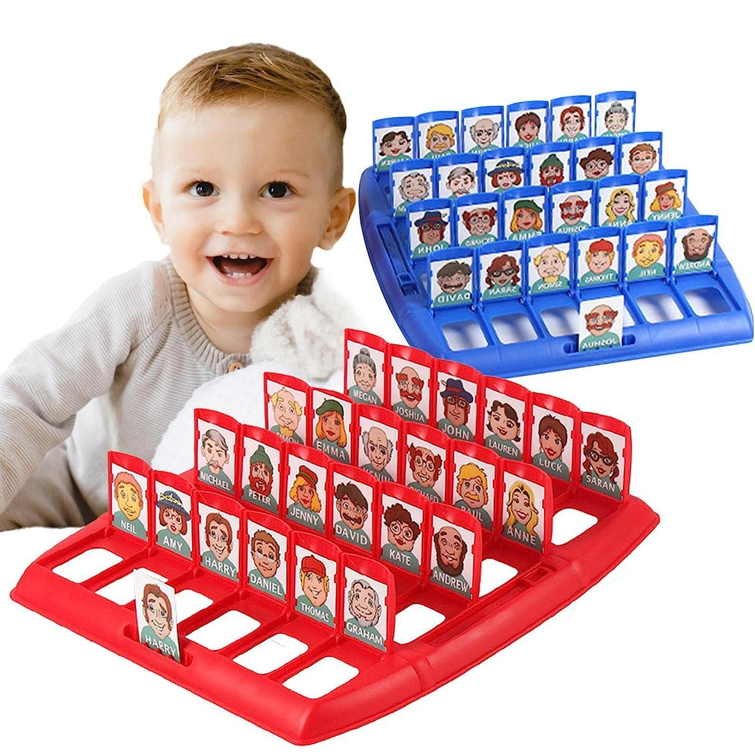 (25x25cm) Wer Ist Es Spiel Faltbares Kinder Reise Strategiespiel - Blau / Rot