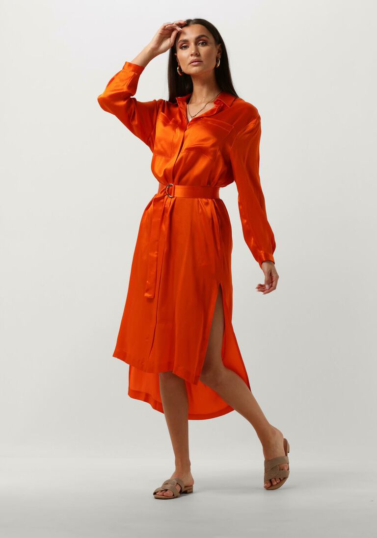 SEMICOUTURE oranje semicouture midi jurk fillipa dress