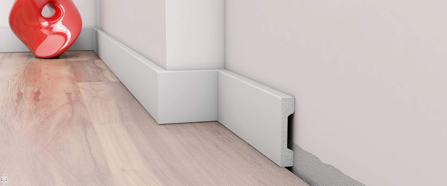stuk / 2 meter plint - wit - hard materiaal - decoratief - wand - vloer - plafond (DP2)